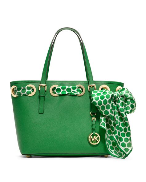 michael kors jet set scarf tote green|Michael Kors large open tote.